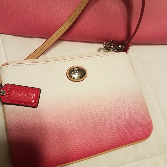 Pink and white Coach w/ Coin Purse - Picture 9 of 16